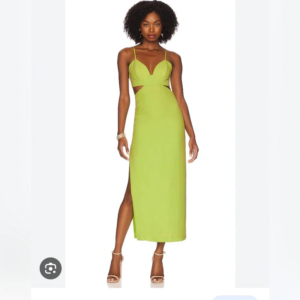 Bardot lime green cut-out midi dress - Picture 9 of 9